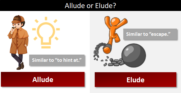 کاربرد و تفاوت allude / elude