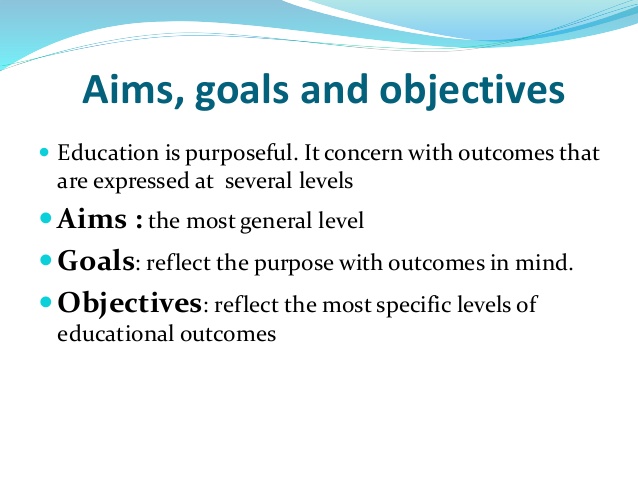 کاربرد و تفاوت aim / goal / objective