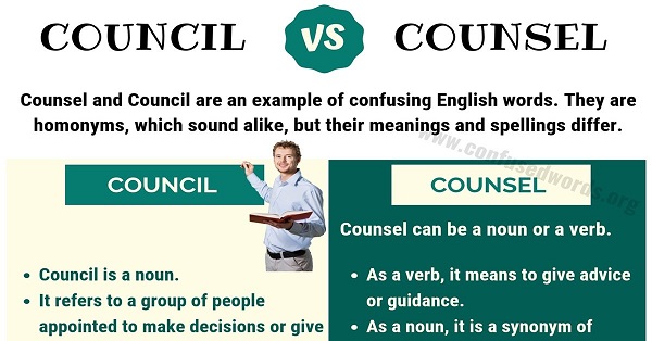 کاربرد و تفاوت Council / counsel